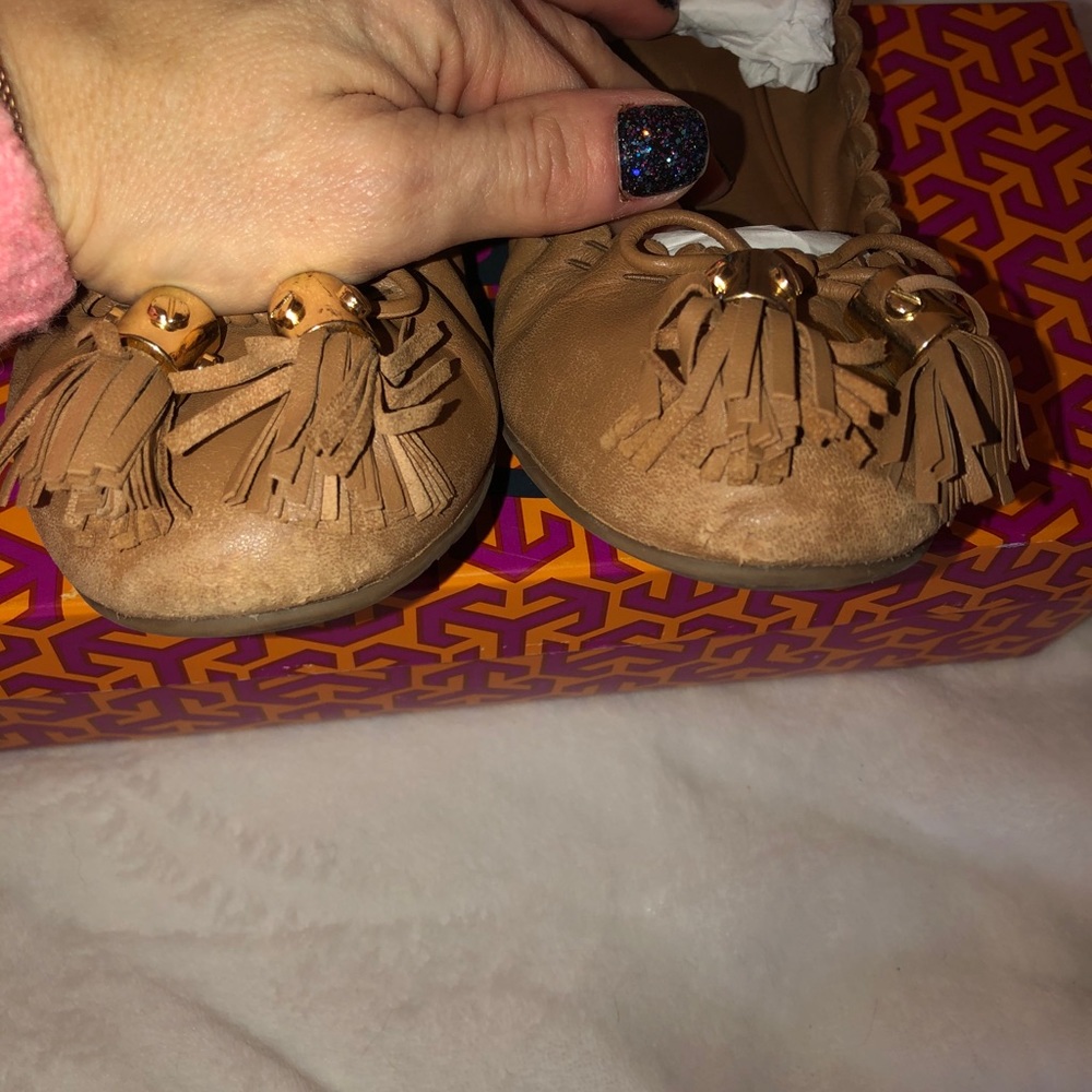 Tory Burch Reese Flats in Royal Tan - Picture 8 of 10